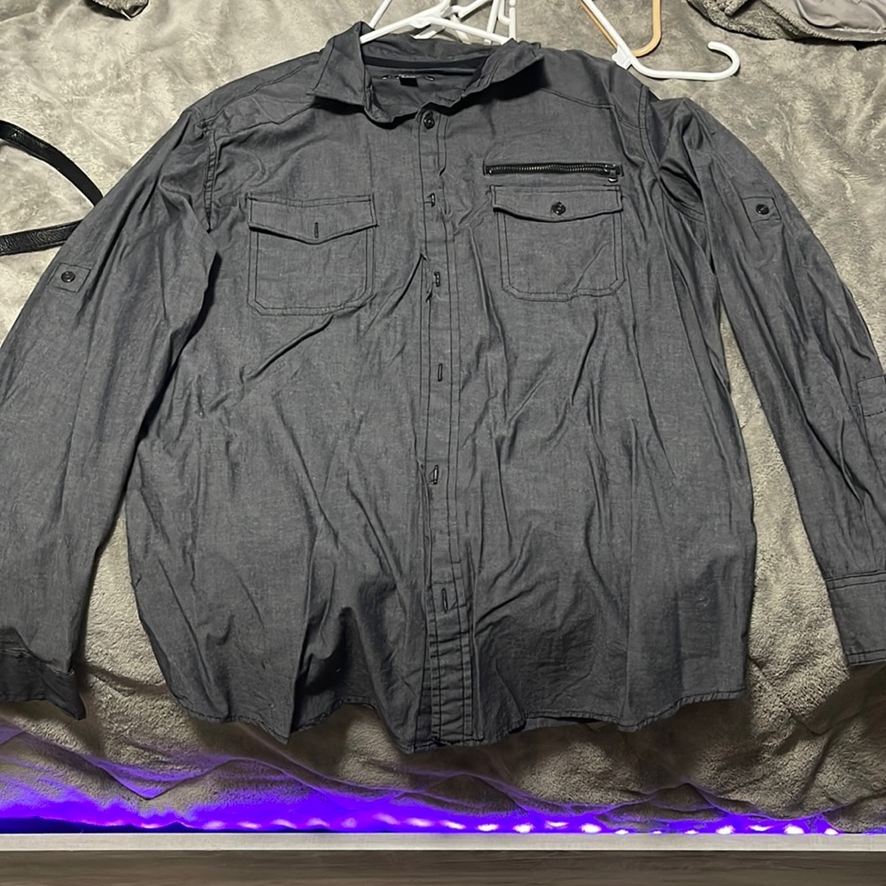 Large button up casual men’s long sleeve